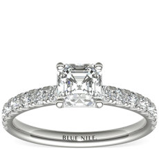 Scalloped Pavé Diamond Engagement Ring in Platinum (0.38 ct. tw.)